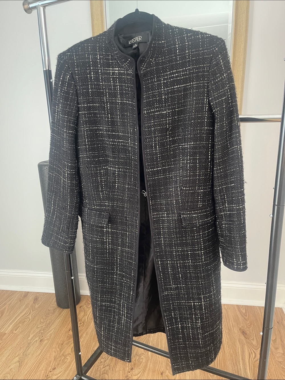 Vintage Kasper Black Tweed Coat